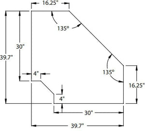 Randell - 30" x 35" Stainless Steel/Laminate Units 90 Degree Corner Filler With Mitered Corner, Open Storage - RAN COROPEN90M