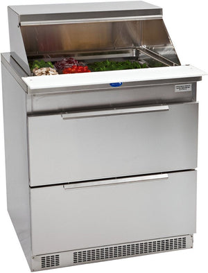 Randell - 32" Stainless Steel Two Drawers Mega Top Sandwich Prep Table - 9412-32D-290* (Special Order 4-6 Weeks)