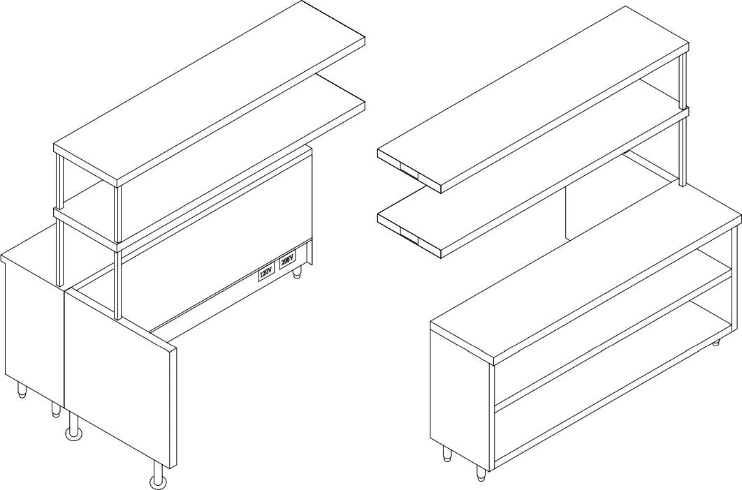 Randell - 35.5" Stainless Steel Chef Service Counters - RCL-35.5 (Special Order 4-6 Weeks)