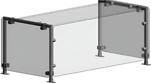 Randell - 36" Single Tier, Single Sided Non Adjustable Full Service Front & Glass Top - RSW-STSSFF-36