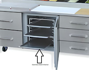 Randell - 36" Stainless Steel Interior For Prep Stations/Flat Top - RMDRSLNR-36 (Special Order 4-6 Weeks)