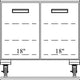 Randell - 36" Stainless Steel Two-Section Worktop Refrigerator With Two Doors - 9802-290