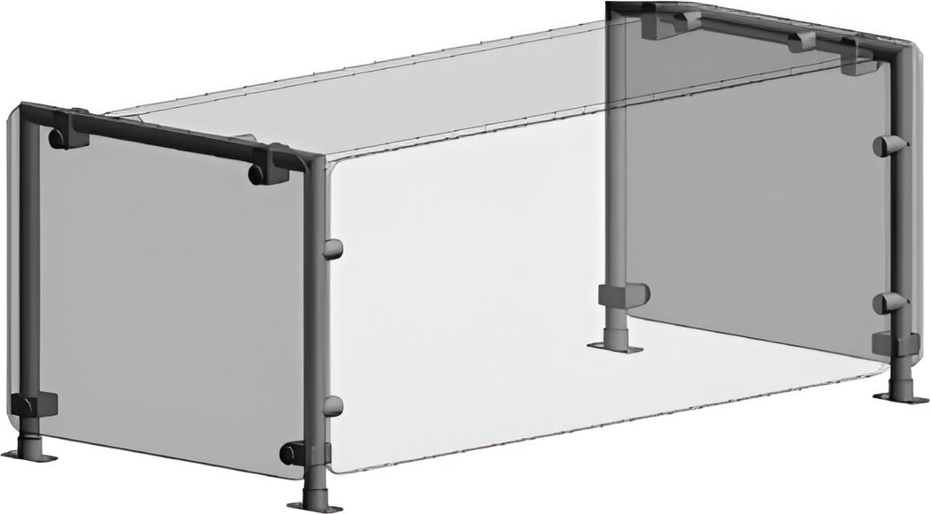 Randell - 48" Single Tier, Single Sided Non Adjustable Full Service Front & Glass Top - RSW-STSSFF-48