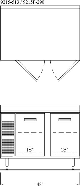 Randell - 48" Stainless Steel 2-Section Worktop Refrigerator With Two Doors - 9215-513