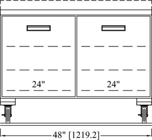 Randell - 48" Stainless Steel 2-Section Worktop Refrigerator With Two Doors - 9302-290