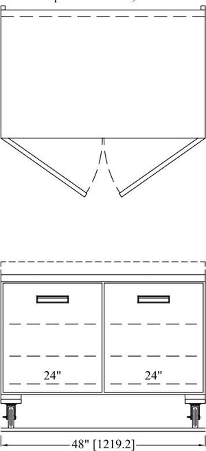 Randell - 48" Stainless Steel 2-Section Worktop Refrigerator With Two Doors - 9302F-290