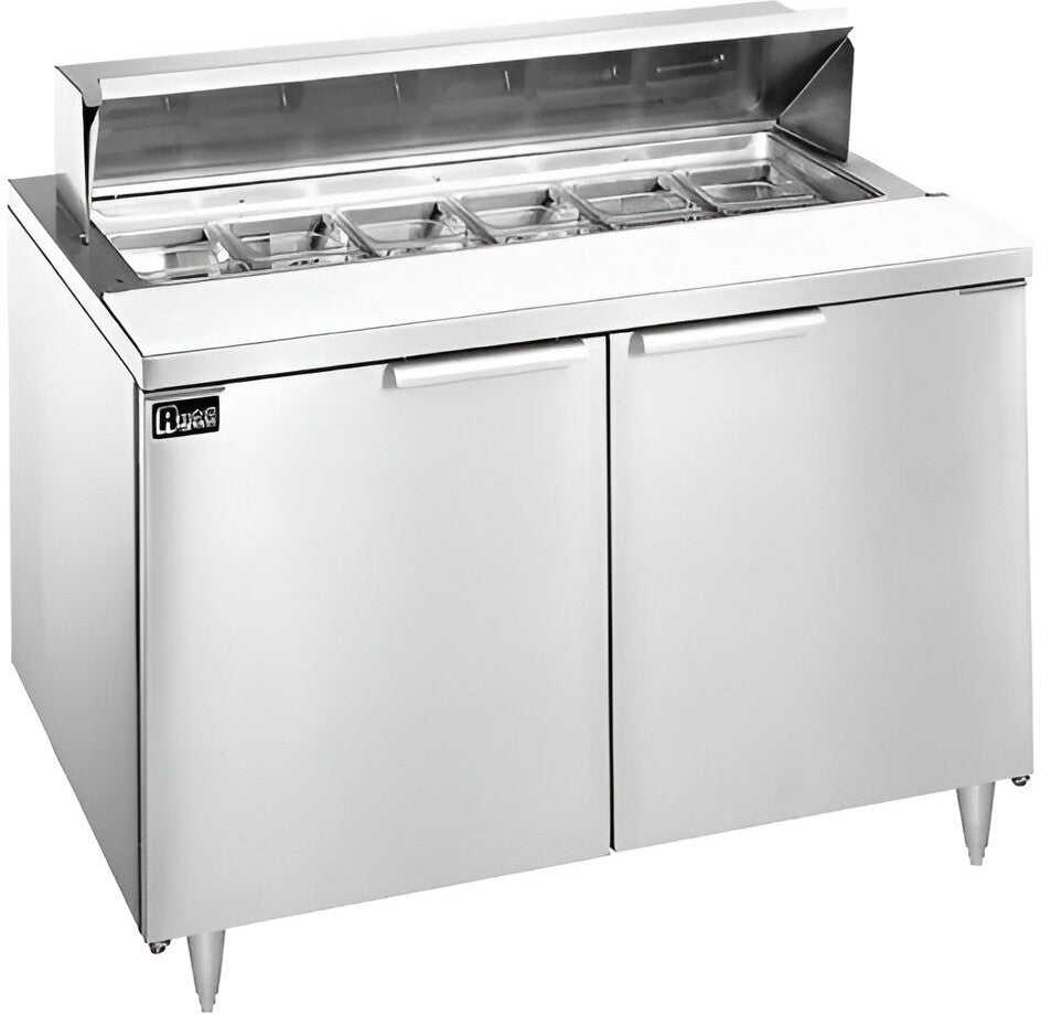 Randell - 48" Stainless Steel Two Door Sandwich/Salad Prep Table With 12 Pans - 9305-290