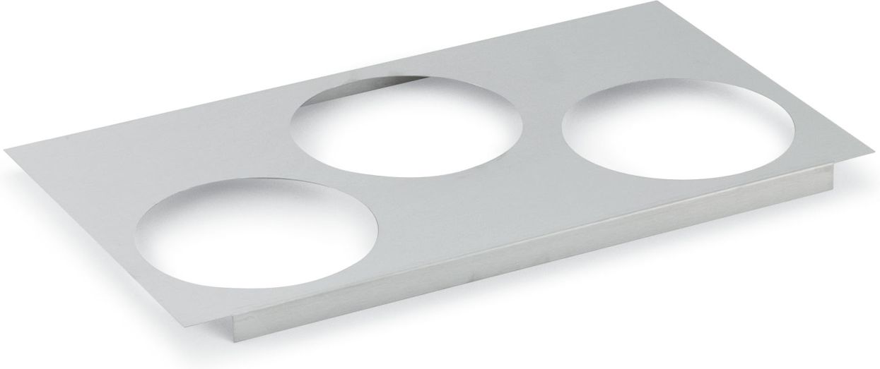 Randell - 6.5" Stainless Steel Adaptor Plates With Three 6.5" Cutouts (1 Plate/Well) - HFADPLTA