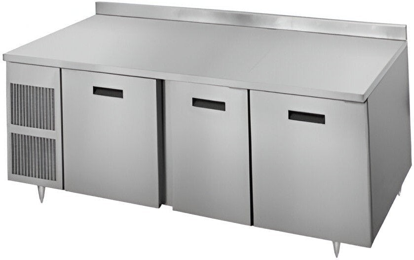 Randell - 72" Stainless Steel 3-Section Worktop Refrigerator With Three Doors - 9604-290