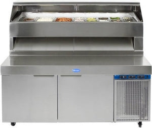 Randell - 83" Stainless Steel 2 Door Refrigerated Pizza Prep Table - 8383N-290 (Special Order 4-6 Weeks)