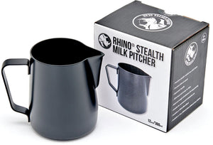 Rhino - 12 Oz (360ml) Black Stealth Milk Pitcher - RHTEF12Oz