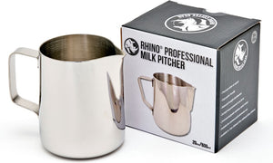 Rhino - 20 Oz (600ml) Stainless Steel Professional Milk Pitcher - RHMJ20Oz (6-10 WEEK DELIVERY)