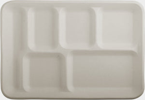 RiteEarth - 6 Compartment Bagasse Lunch Tray, Pack of 400- T106