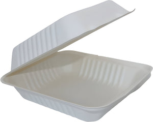 RiteEarth - 8" x 8.7" Bagasse Hinged Container, Pack of 200- H891