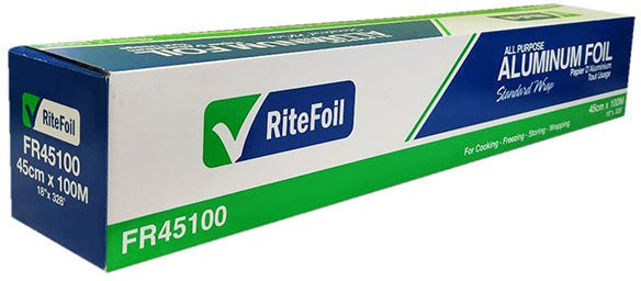 RiteFoil - 45cm X 100m Aluminum Foil Roll, Pack of 6- RFFR45100H