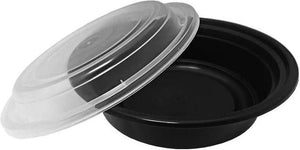 RitePak - 16 Oz Round Black 6" PP Container with Lid Combo, 150/Cs - RPMC0616BE