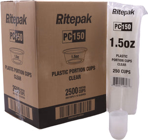 RitePak - 1.5 Oz Clear Plastic Portion Cups, Pack of 2500 - PC150