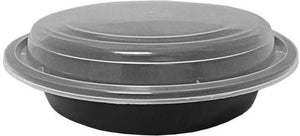 RitePak - 24 Oz, 7" Round Black Microwavable Container Combo, 150/Cs - RPMC0724BE