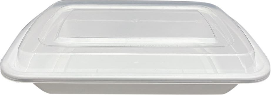 RitePak - 24 Oz, 7" x 5" x 2" White Rectangle Microwavable Container Combo, Pack of 150 - MR7524W