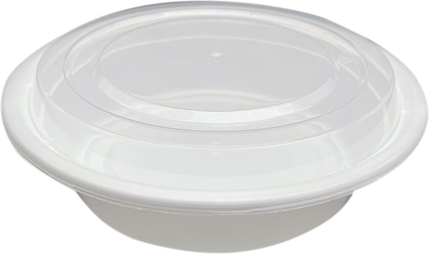 RitePak - 32 Oz White Mircrowavable Container Combo, Pack of 150 - MC0732W