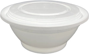 RitePak - 32 Oz White Plastic Bowl/Lid Combo, Pack of 150 - RPMB0738W