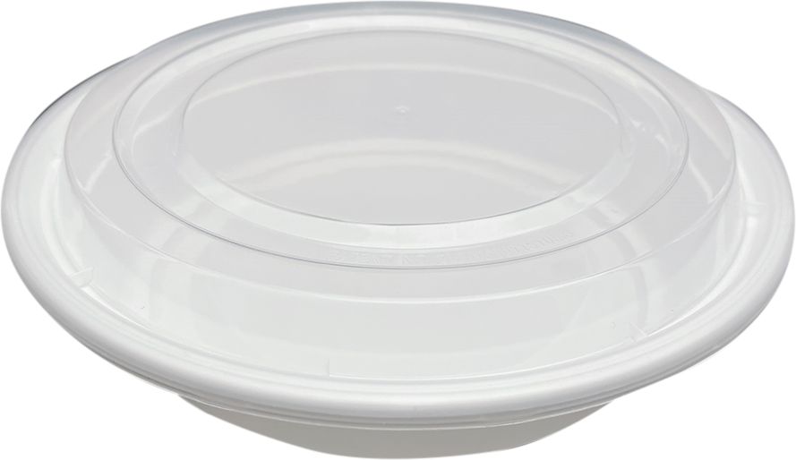 RitePak - 6" White Round Mircrowavable Container Combo, Pack of 150 - MC0616W