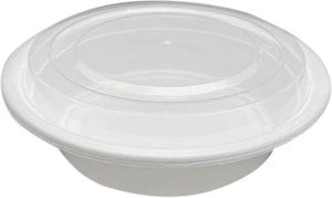 RitePak - 7" Deep, 32 Oz Capacity White Round Container with Lid Combo, 150/Cs 50Cs/Sk 5Cs/Tier - RPMC0732W