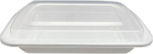 RitePak - 7" x 5" x 1.5" 16 Oz Capacity White Rectangular Container Combo, 150/Cs - RPMR7516W