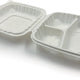 RitePak - 8" X 8" MFPP 3 Compartment White Hinged Microwavable Container, Pack of 150 - PH803