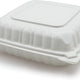 RitePak - 8" X 8" MFPP 3 Compartment White Hinged Microwavable Container, Pack of 150 - PH803