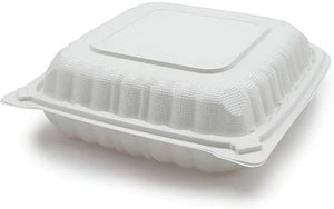 RitePak - 8" x 8" Polypropylene Adobo Fresh Burrito Hinged Container, 180/Cs - RPPH811AFB