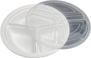 RitePak - 9" White Round Mircrowavable Container Combo, Pack of 150 - RPMC093CW