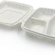 RitePak - 9" X 9" MFPP 3 Compartment White Hinged Microwavable Container, Pack of 150 - PH903