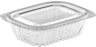 RitePak - Hinged PET Produce Container with No Top Vent Holes, 600/Cs - RPHC400