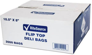 RiteSource - 10.5" x 8" High-Density Flip Top Deli Bag, "Fresh Stock" Print, Pack of 2000 - DF100804