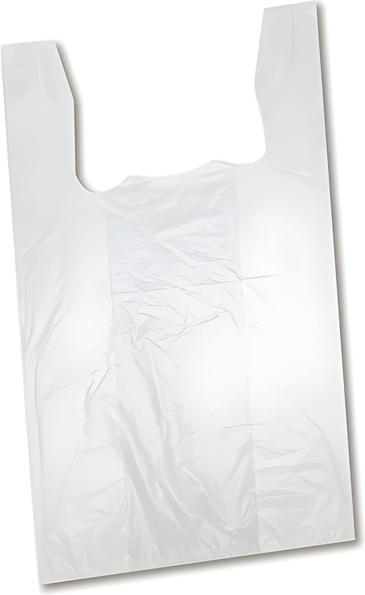 RiteSource - 11" x 6" x 21" S4 White Low Density Shopping Bags, Pack of 72 - TLDS4W