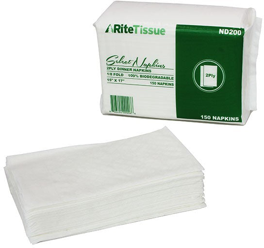 RiteTissue - 2 ply Dinner Napkin, Pack of 3000 - ND200