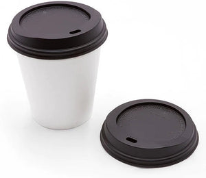 RiteWare - 4 Oz Black PP Dome Lid Fits Paper Hot Cups, Pack of 1000 - HDL4B