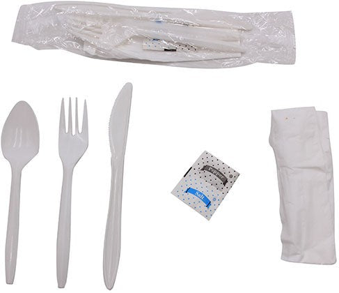 RiteWare - 6 PC Medium Weight White Cutlery Kit, Pack of 250 - RWCK2106S