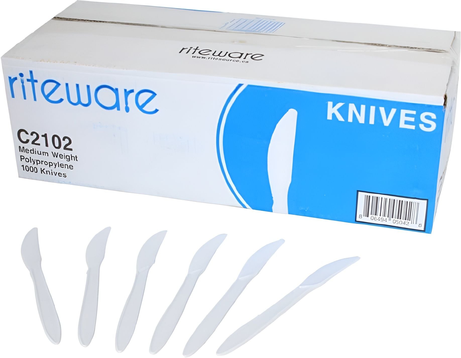 RiteWare - White Medium Polypropylene Knives Weight Cutlery, Pack of 1000 - C2102