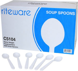 RiteWare - White Soup Spoons Heavy Weight Cutlery, Pack of 1000 - C5104