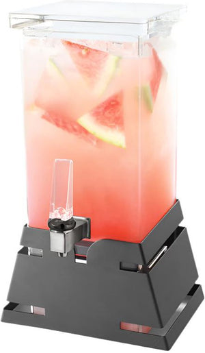 Rosseto - 1 Gal Square Beverage Dispenser with Black Matte Pyramid Base - LD142