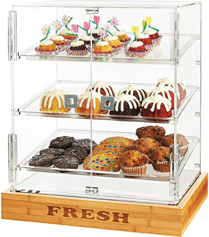 Rosseto - 2 Door Acrylic Bakery Cabinet with “FRESH” Bamboo Base - BD125