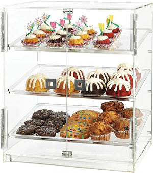 Rosseto - 2 Door Acrylic Bakery Display Case with 3 Frosted Trays - BD124