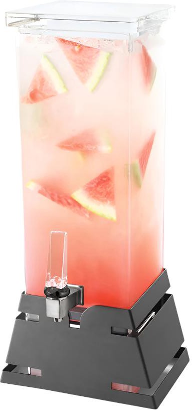 Rosseto - 2 Gal Square Beverage Dispenser with Black Matte Pyramid Base - LD144