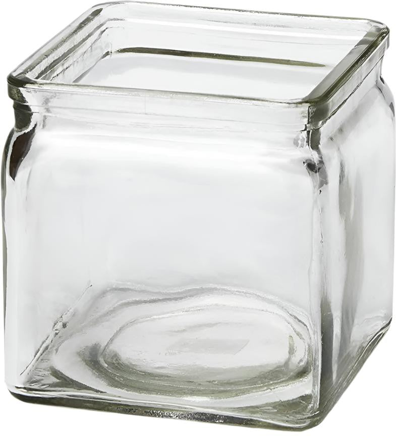 Rosseto - 24 Oz Clear Glass Square Jars, Pack of 3 - GLS024