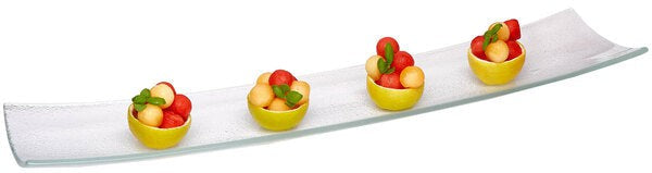 Rosseto - 26" Clear Glass Narrow Rectangular Platter, Pack of 3 - GLS016