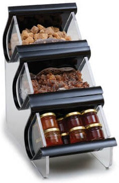 Rosseto - 3 Compartment Black Acrylic Condiment EZ-Organizer - EZO715