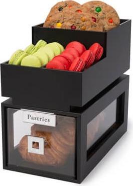 Rosseto - 3 Compartment Black Acrylic Condiment Holder with Tray - BD112