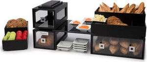 Rosseto - 3 Compartment Black Acrylic Condiment Holder with Tray - BD112